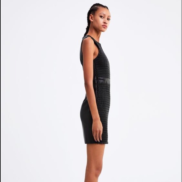 ZARA COMBINED STRUCTURE & SKIN EFFECT DRESS NEW - Picture 4 of 6